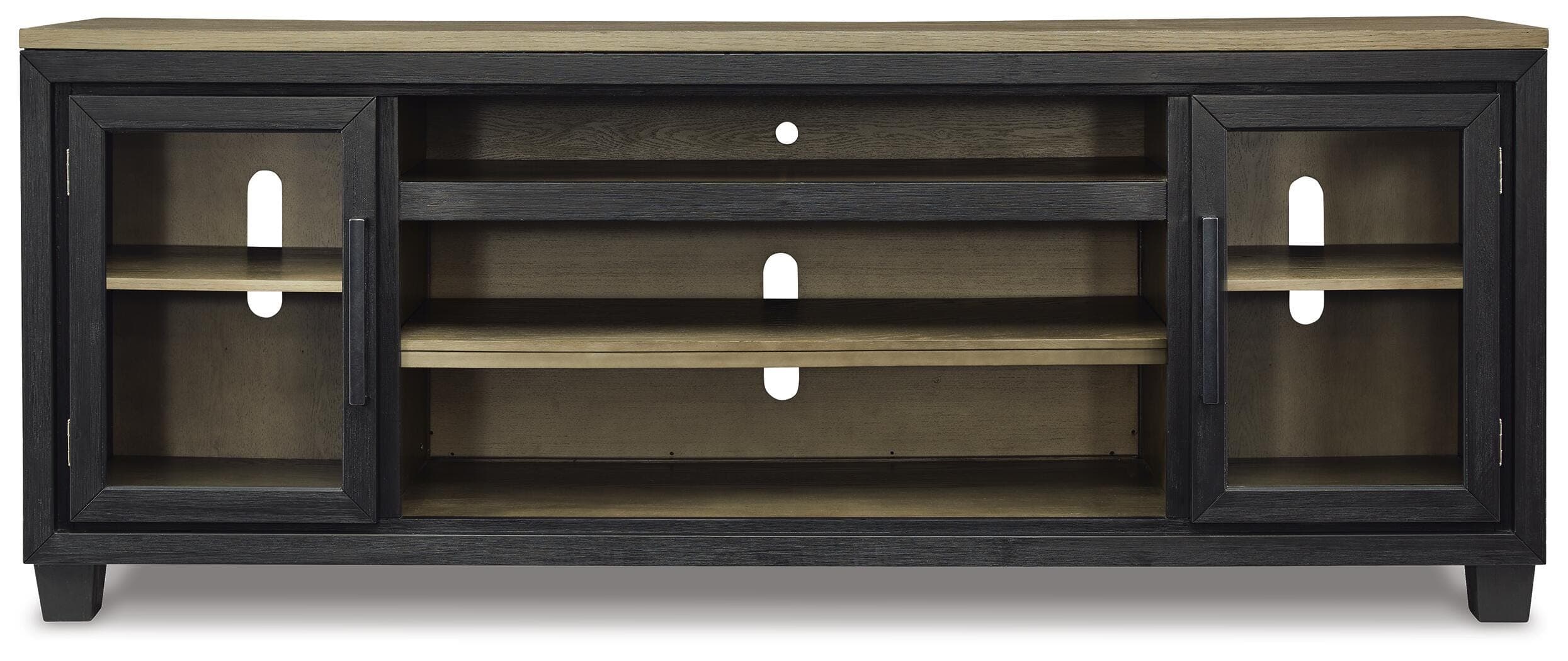 Foyland 83" TV Stand — Black/Gray & Brown/Beige — view 4