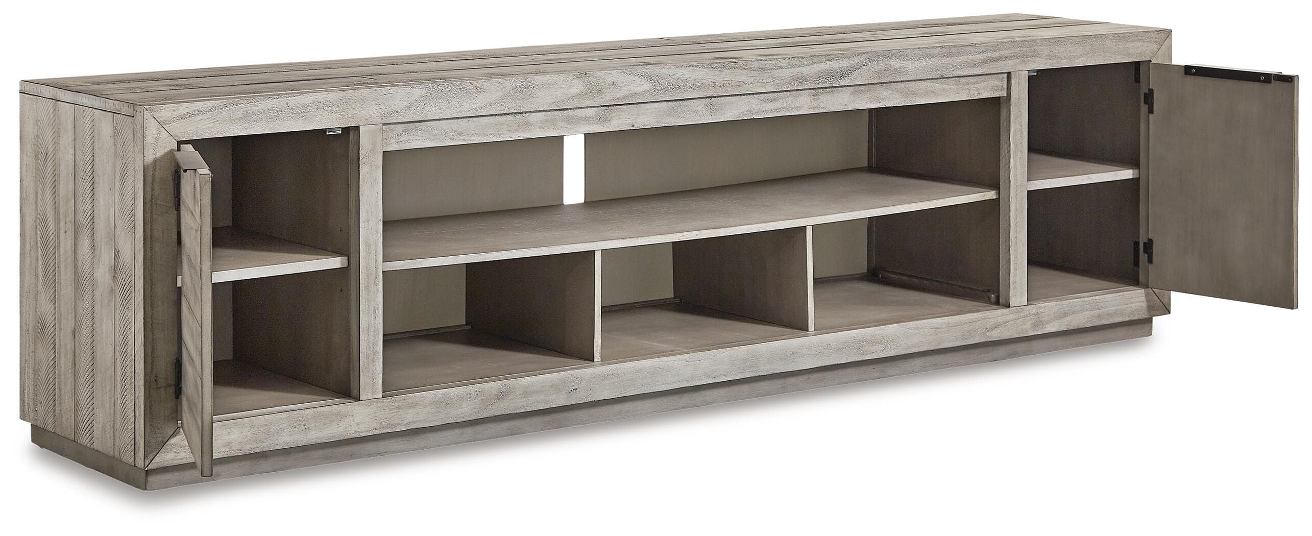 Naydell 92" TV Stand — Black/Gray — view 3