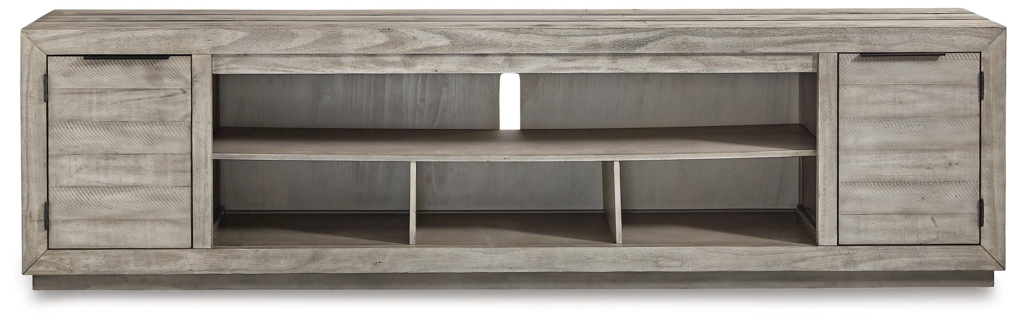 Naydell 92" TV Stand — Black/Gray — view 4