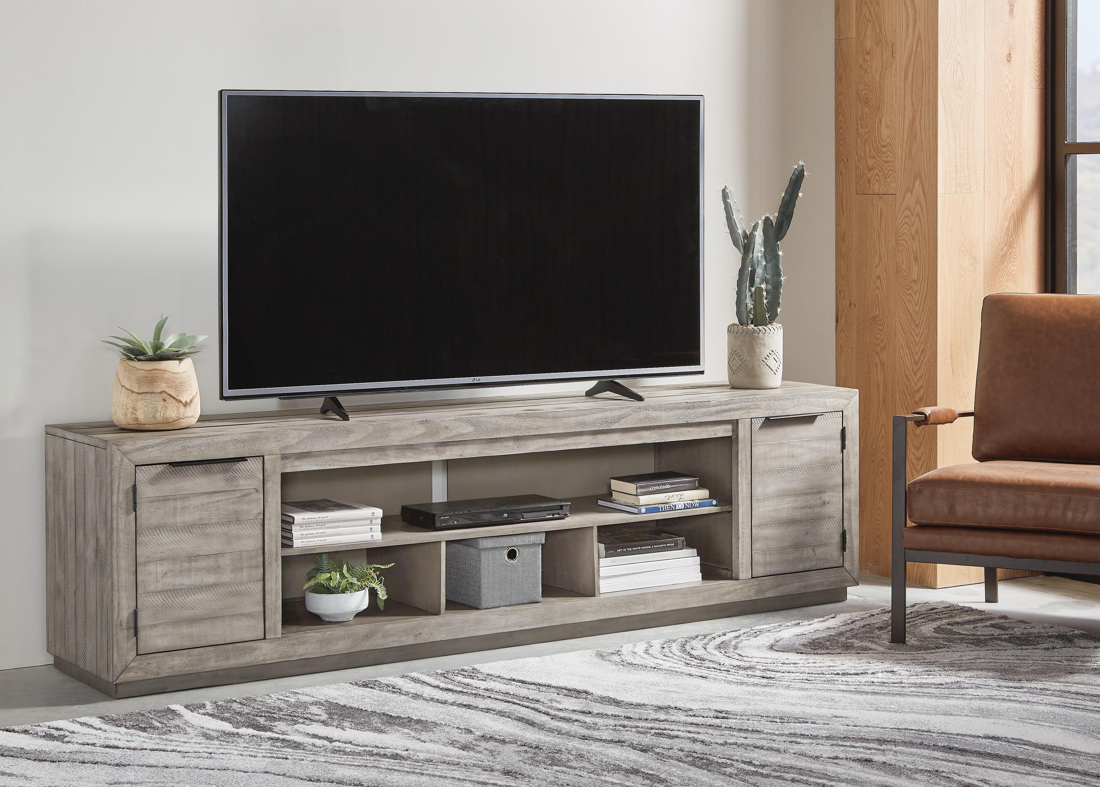 Naydell 92" TV Stand — Black/Gray — view 2